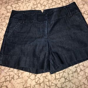 Express dark denim like dress shorts